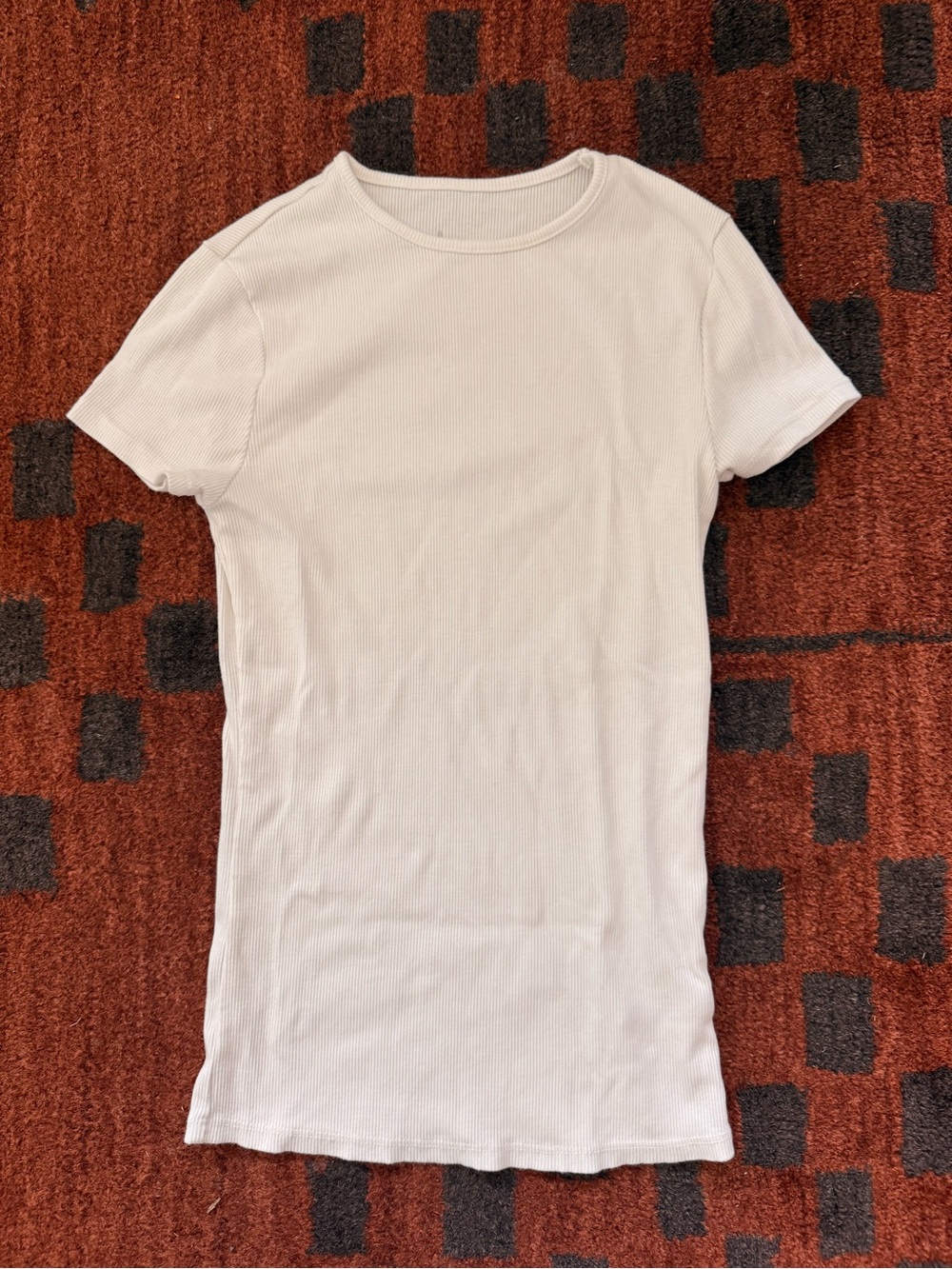 a new day White Ribbed Short Sleeve Crew Neck Tee